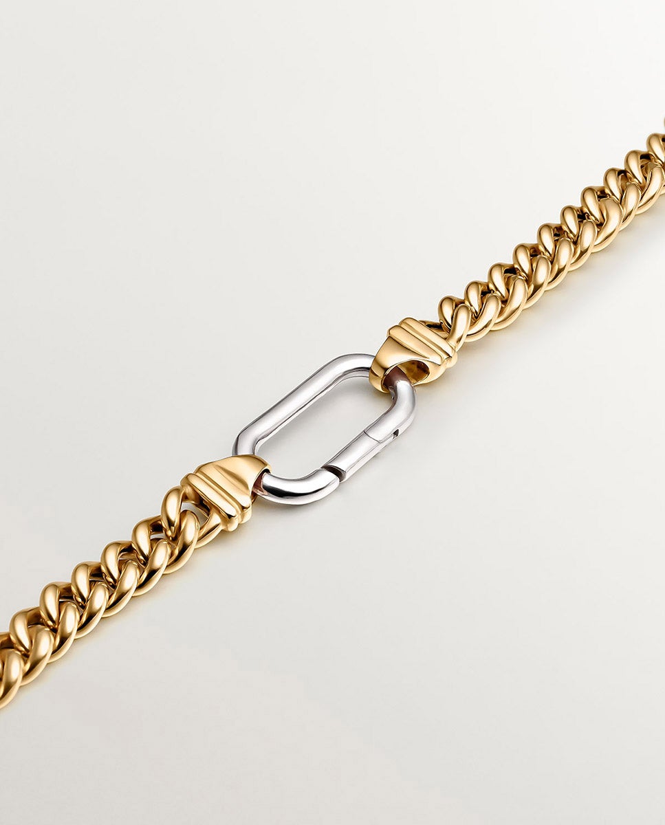 Corrente de Elos Barbados 45 Cm de Prata 925 Banhada em Ouro Amarelo de 18k Ouro-5