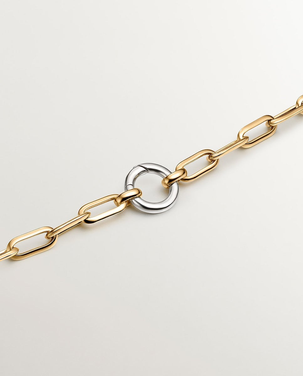 Colar de Elos Retangulares 45 Cm de Prata 925 Banhada em Ouro Amarelo de 18k Dourado-5