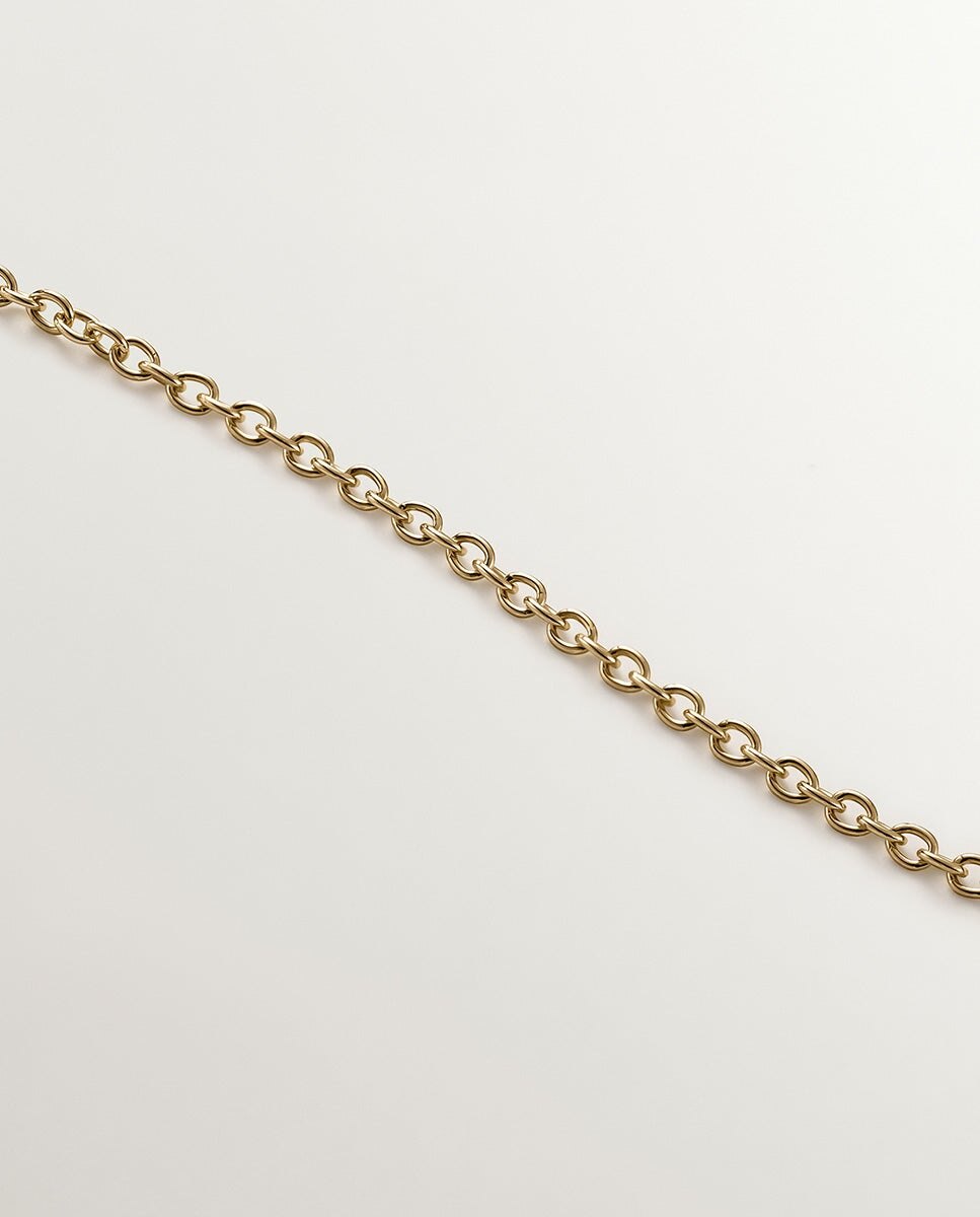 Corrente Fina Elos Rolo de Ouro Amarelo de 9k Ouro-3