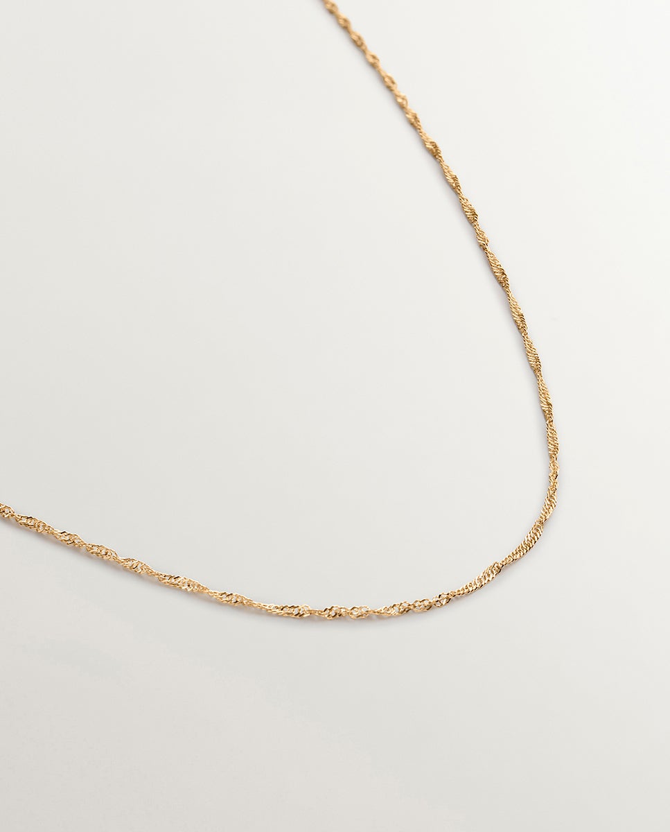 Corrente Fina de Elos Rabo de Rato de Ouro Amarelo de 9k Ouro-3