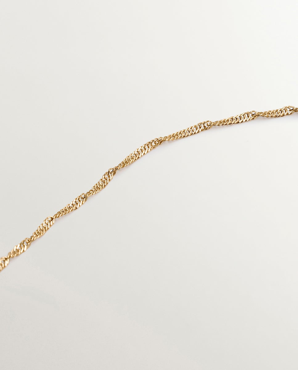 Corrente Fina de Elos Rabo de Rato de Ouro Amarelo de 9k Ouro-5