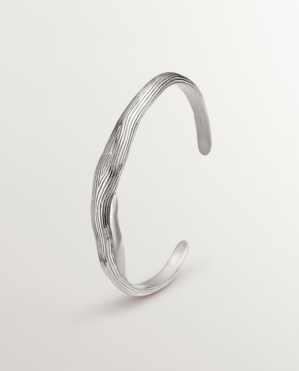 Pulseira de Prata 925 com Relevo e Forma Irregular Prata-3