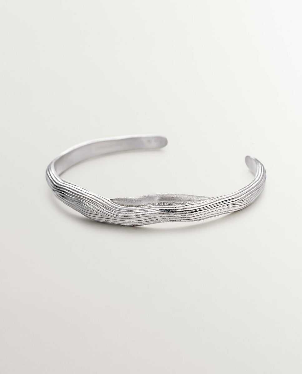 Pulseira de Prata 925 com Relevo e Forma Irregular Prata-5