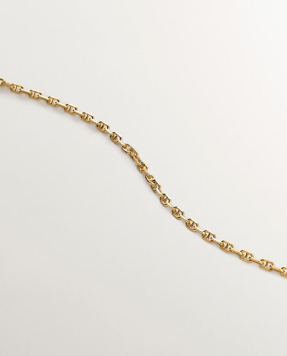 Pulseira de Elos de Prata 925 Banhada em Ouro Amarelo de 18k Ouro-3