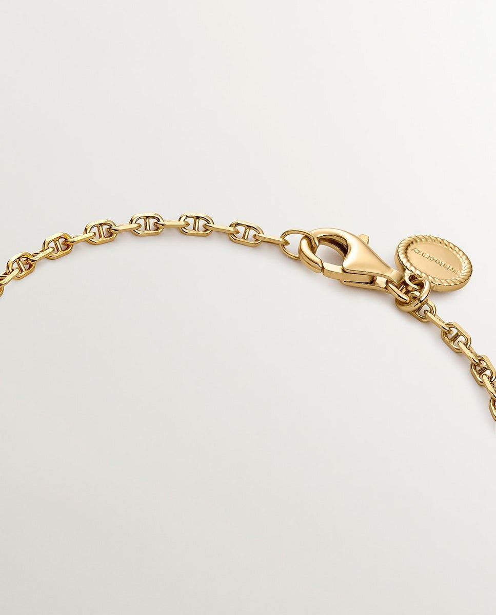 Pulseira de Elos de Prata 925 Banhada em Ouro Amarelo de 18k Ouro-5