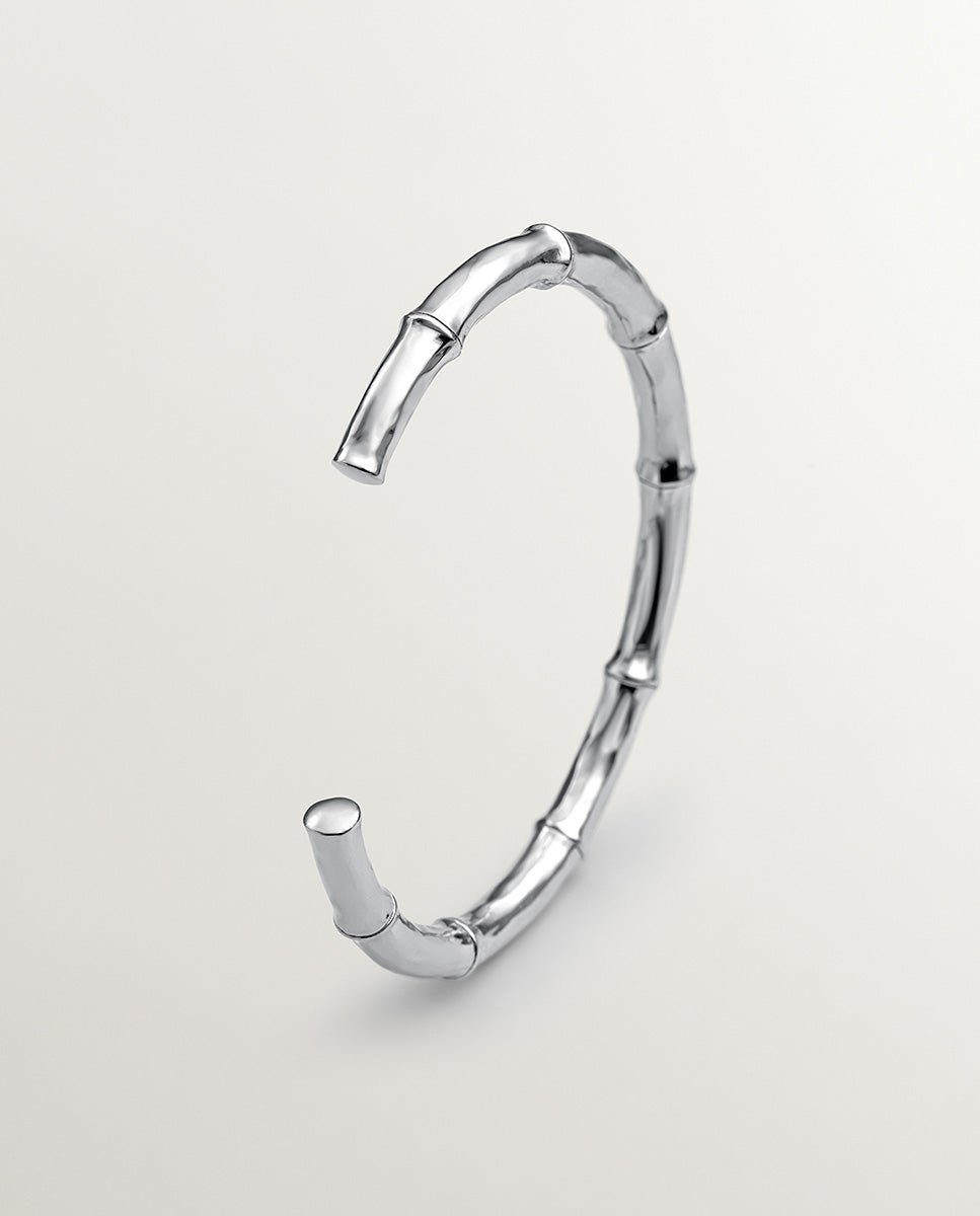 Imagem 0 de Pulseira Tipo Bracelete de Prata 925 com Textura de Bambu