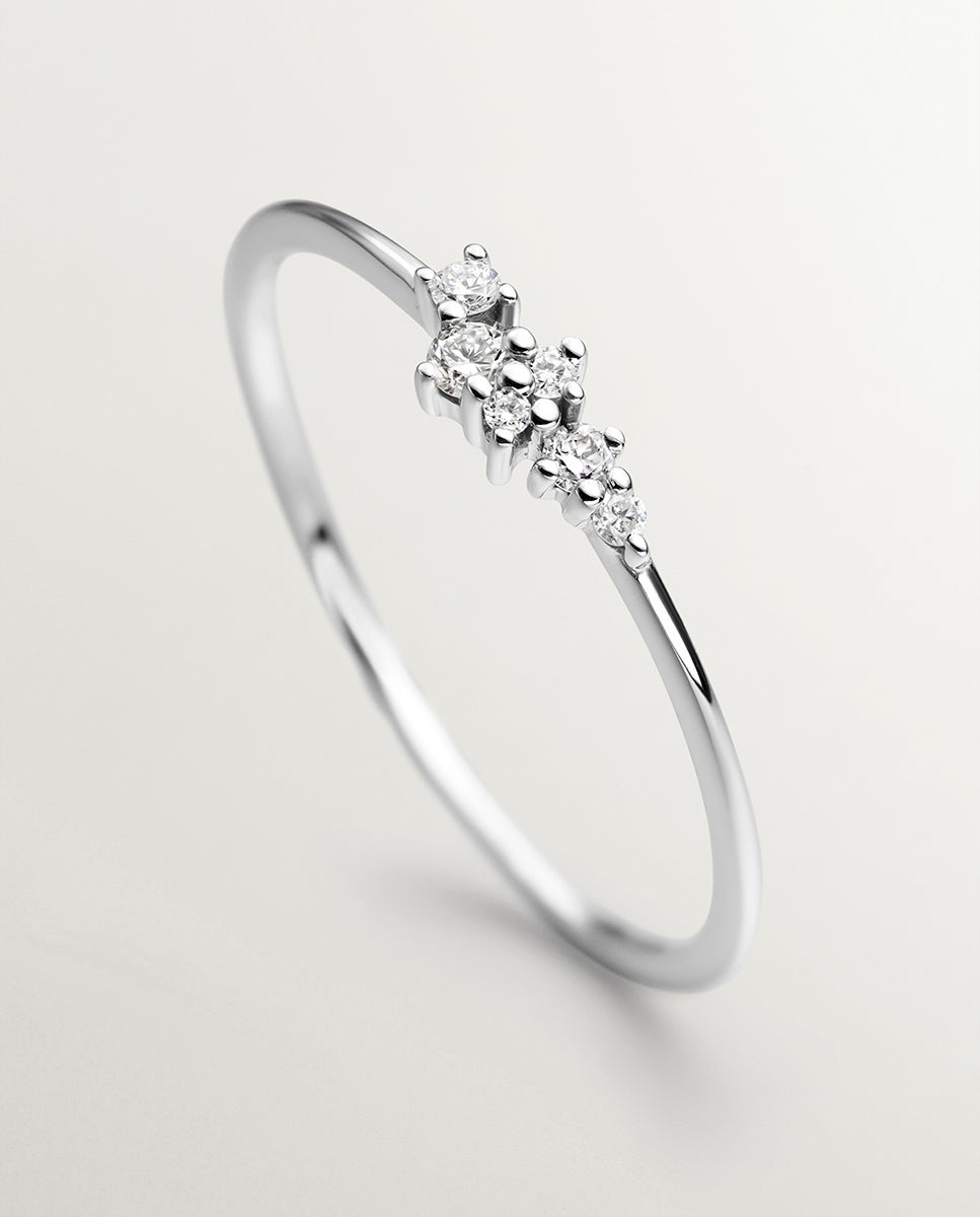 Anel de Ouro Amarelo de 18k com Diamantes 0,07 Cts Branco-3