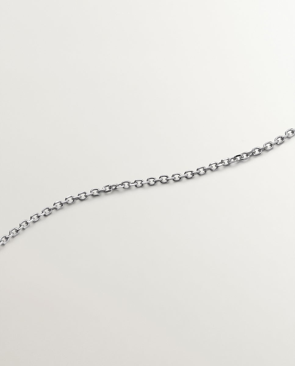 Pendente de Ouro Branco de 9k com Gota e Diamantes Brancos Branco-3