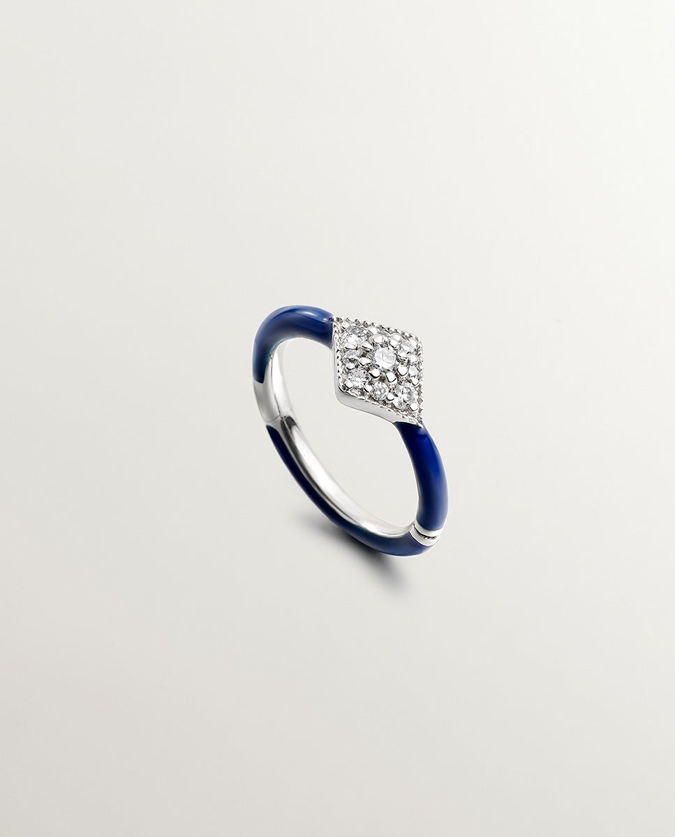 Brinco Individual de Fio e Ouro Branco 18k com Diamantes Branco-1