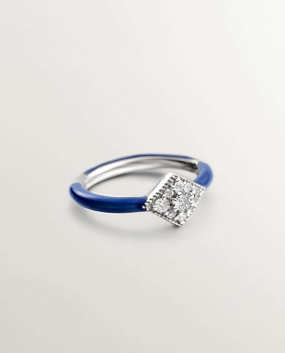 Brinco Individual de Fio e Ouro Branco 18k com Diamantes Branco-3