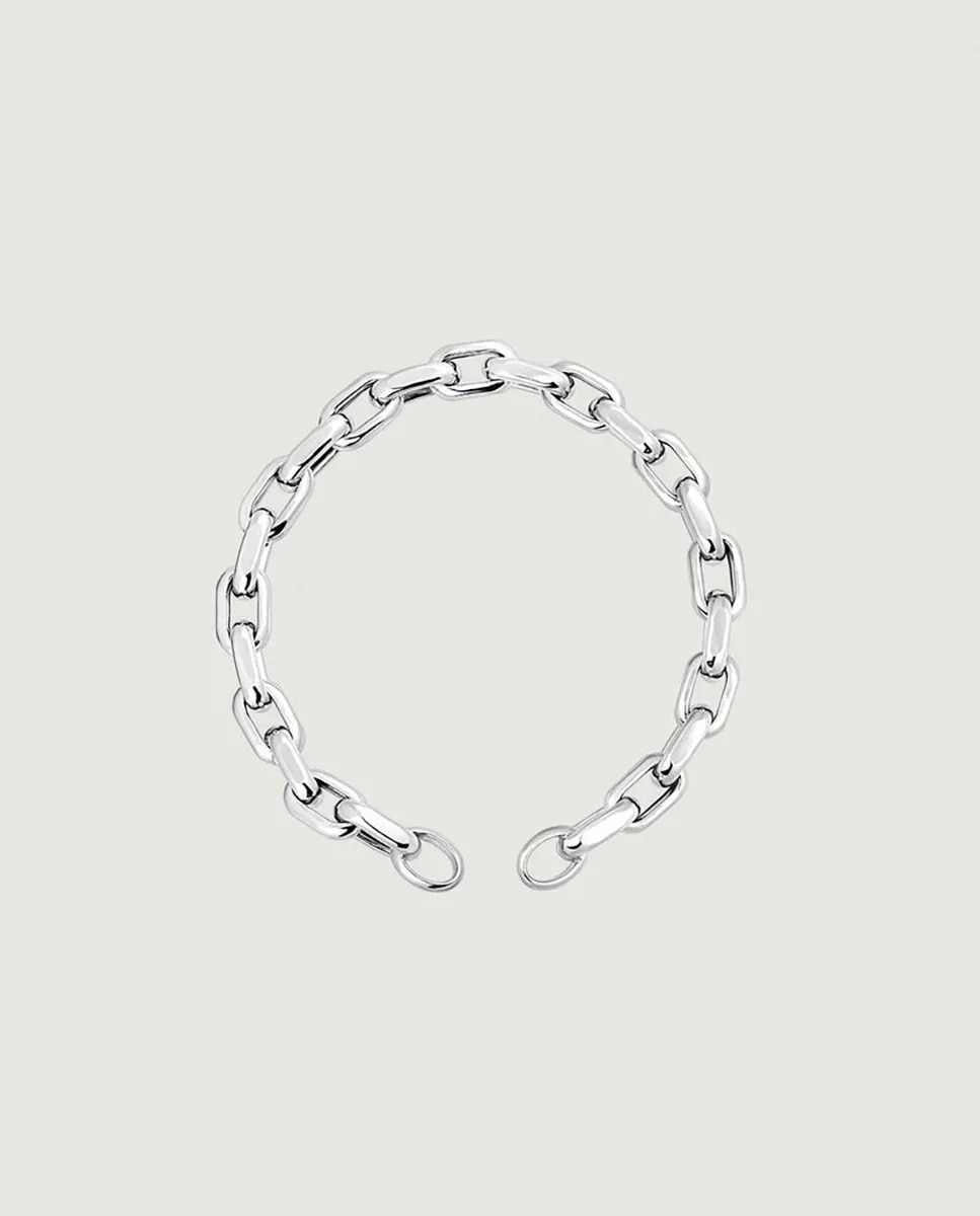 Pulseira de Corrente com Elos Forza de Prata 925 Prata-1