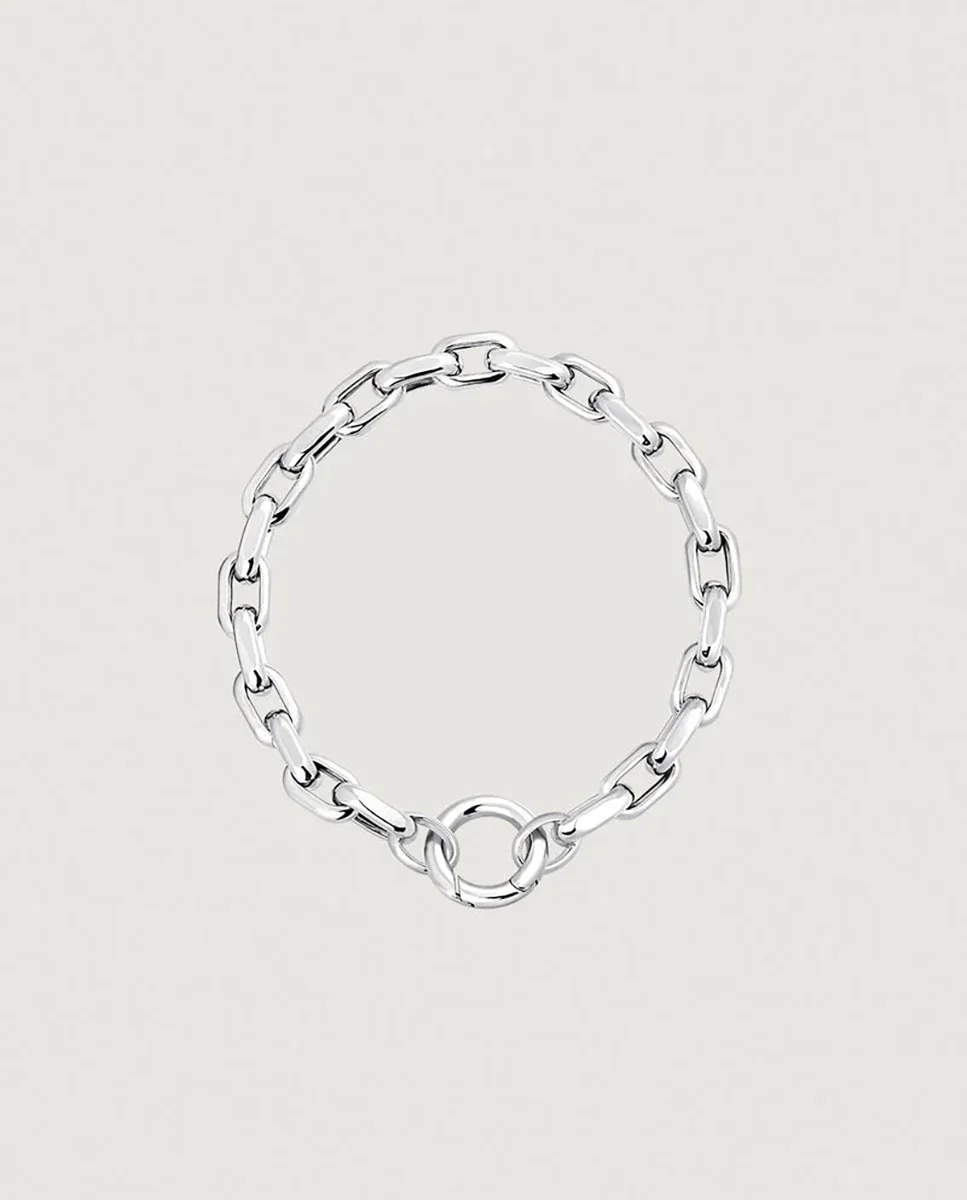 Pulseira de Corrente com Elos Forza de Prata 925 Prata-3