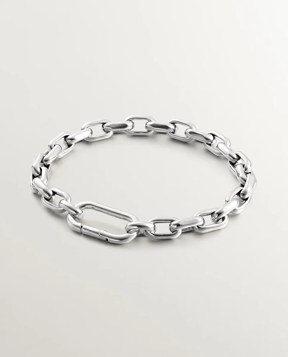 Pulseira de Corrente com Elos Forza de Prata 925 Prata-5