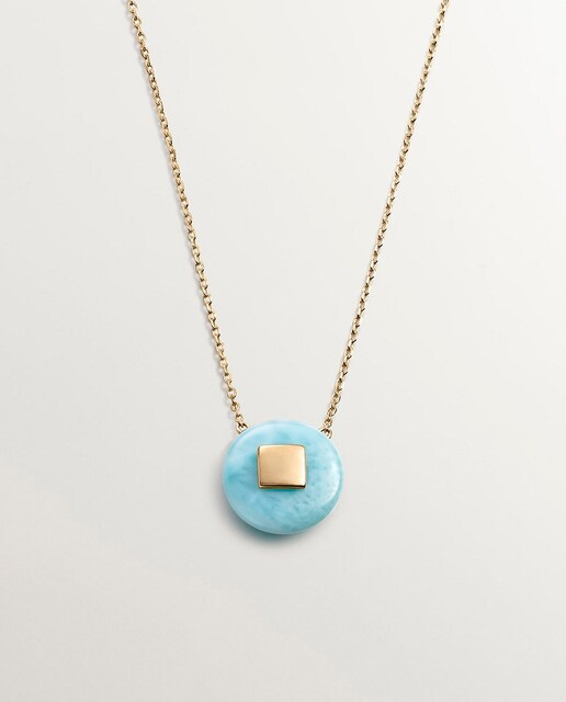 Imagem 0 de Pingente de Ouro Amarelo de 9K com Larimar em Azul