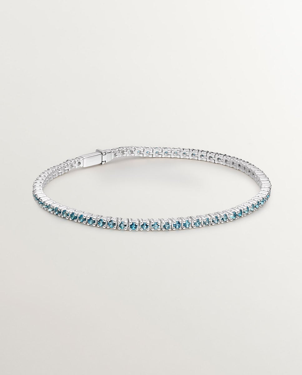 Pulseira de Prata 925 com Topázios Azul London Azul-oceano-1