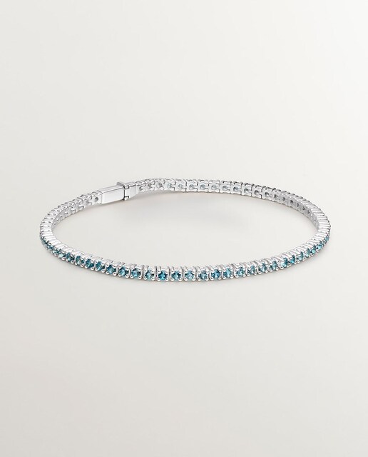 Imagem 0 de Pulseira de Prata com Topázios Azul London