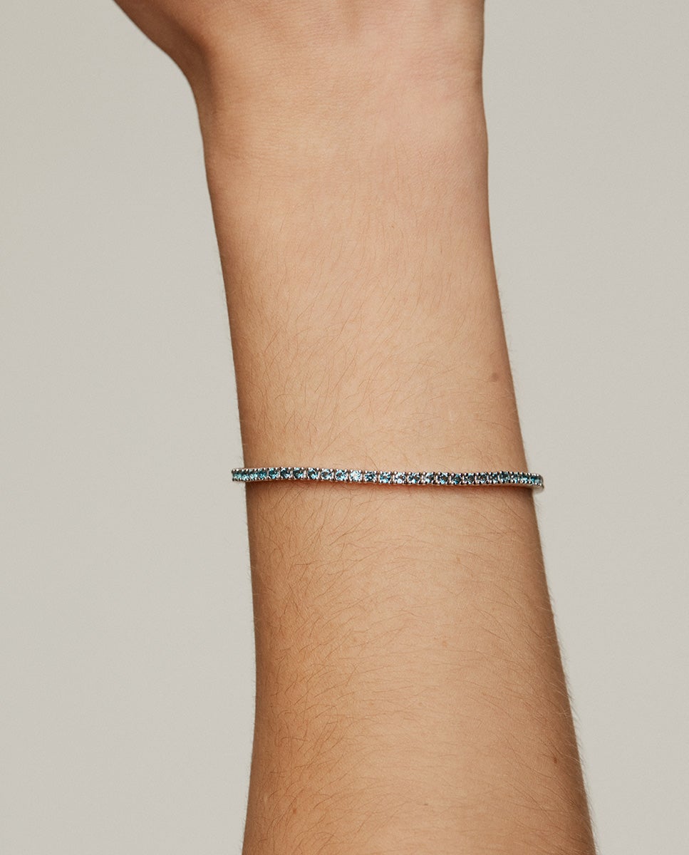Pulseira de Prata 925 com Topázios Azul London Azul-oceano-2