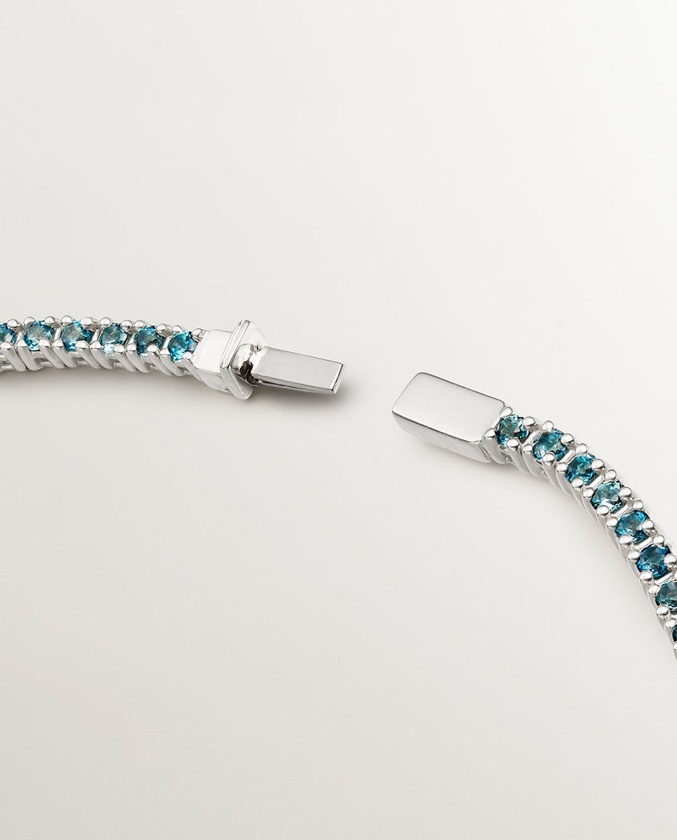 Pulseira de Prata 925 com Topázios Azul London Azul-oceano-5