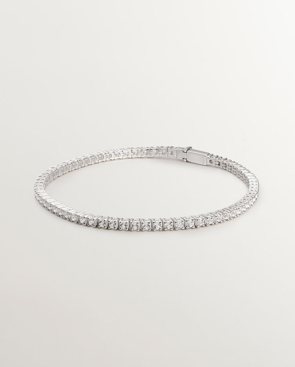 Imagem 0 de Pulseira de Prata 925 com Topázios Brancos