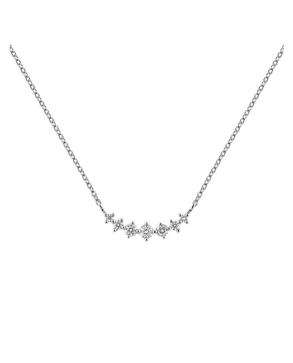 Colar de Ouro Branco de 18K com Diamantes Branco-1