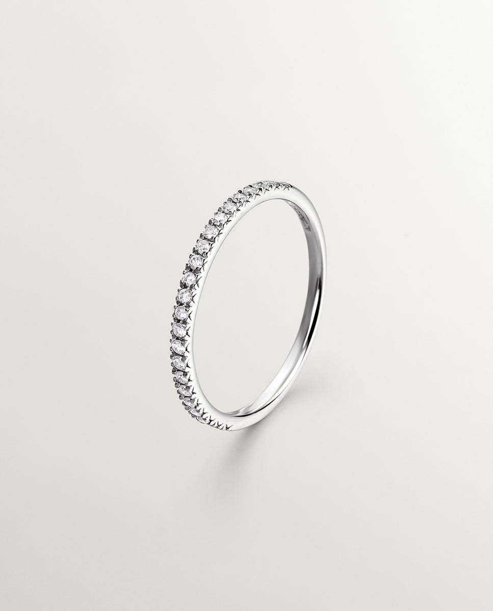 Imagem 0 de Anel de Ouro Branco 18k com Diamantes