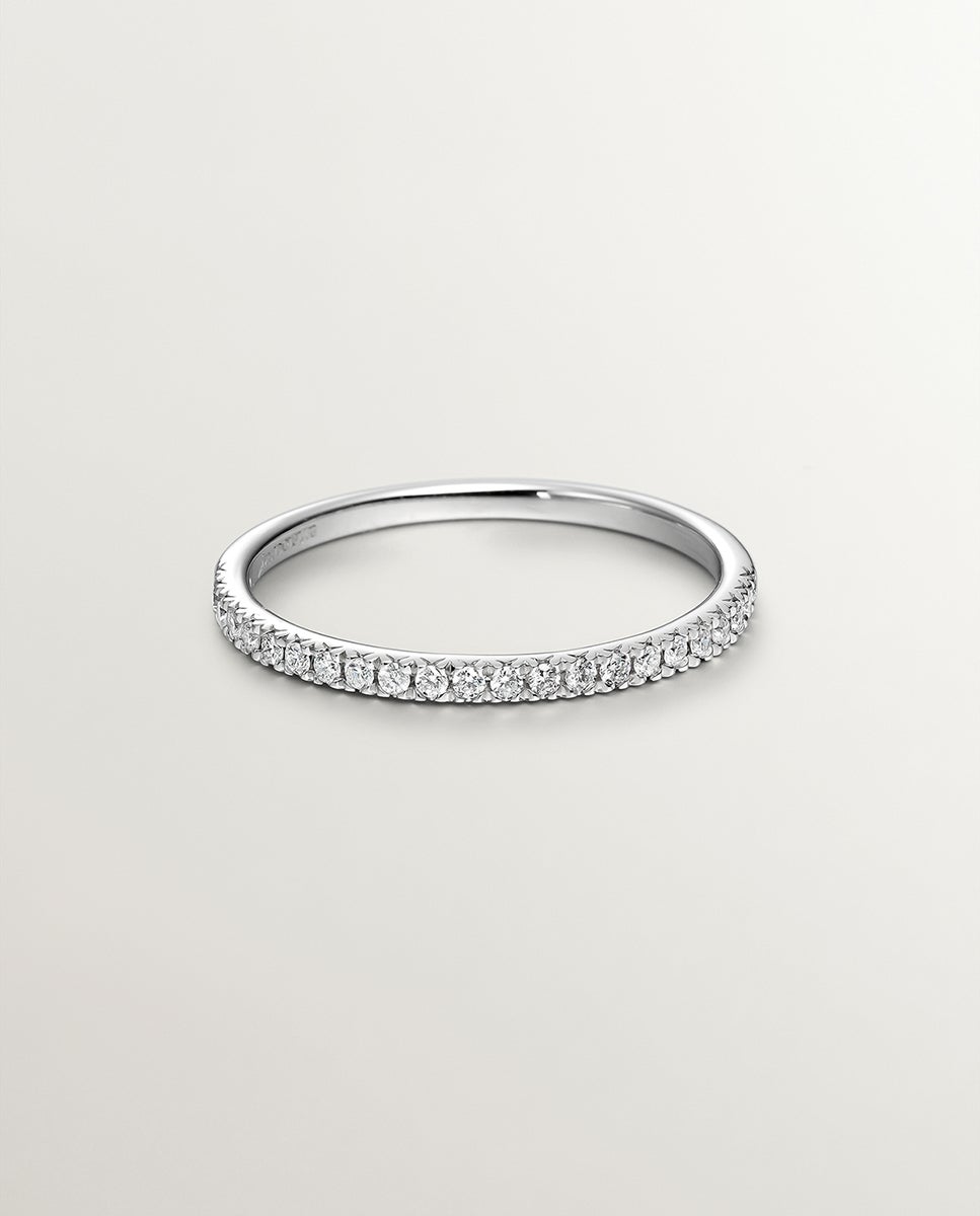 Anel de Ouro Branco 18k com Diamantes Branco-3