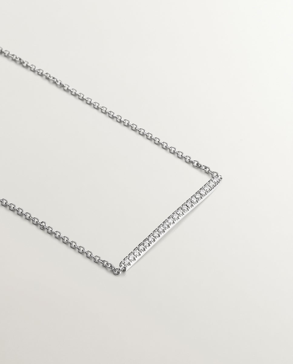Pulseira de Ouro Branco de 18k com Diamantes em Tamanho Brilhante Branco-3