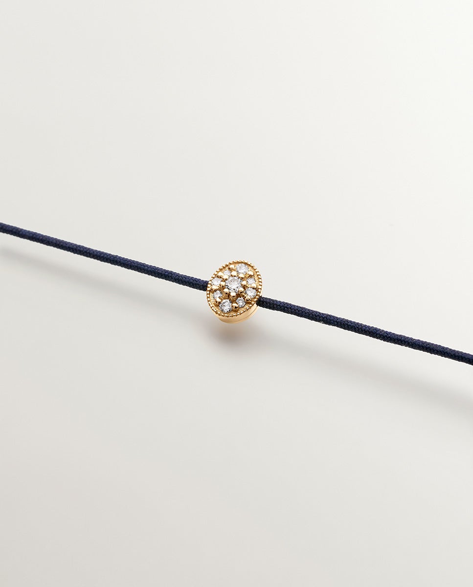 Pulseira de Fio e Ouro Amarelo 18k com Diamantes Branco-3