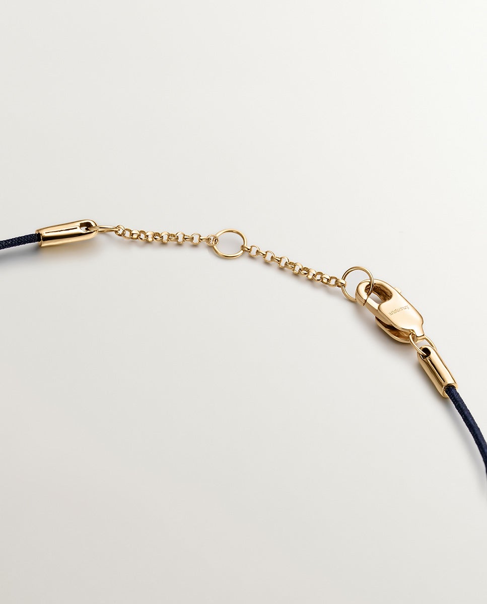 Pulseira de Fio e Ouro Amarelo 18k com Diamantes Branco-5