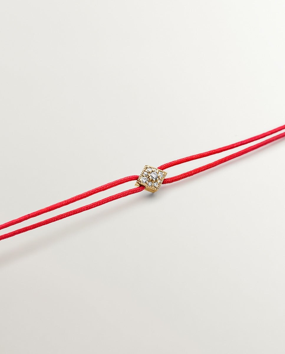 Pulseira de Fio e Ouro Amarelo 18k com Diamantes Branco-3