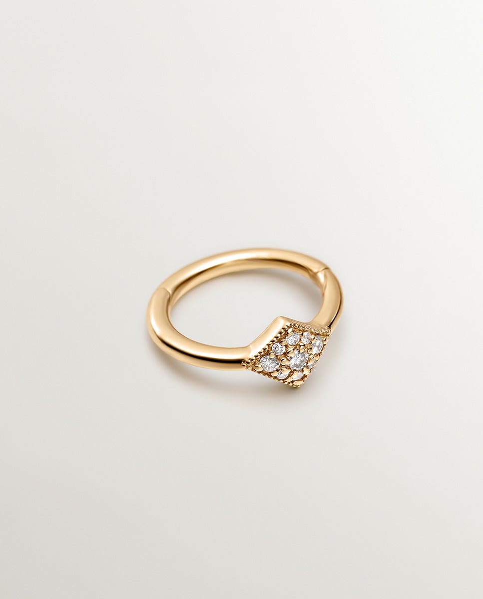 Brincos de Ouro Amarelo de 18k com Diamantes Branco-2