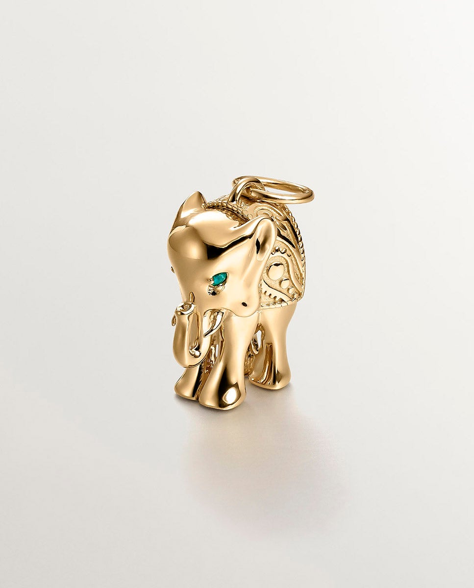 Imagem 0 de Charm de Prata Banhada em Ouro Amarelo de 18K com Ónix Verde