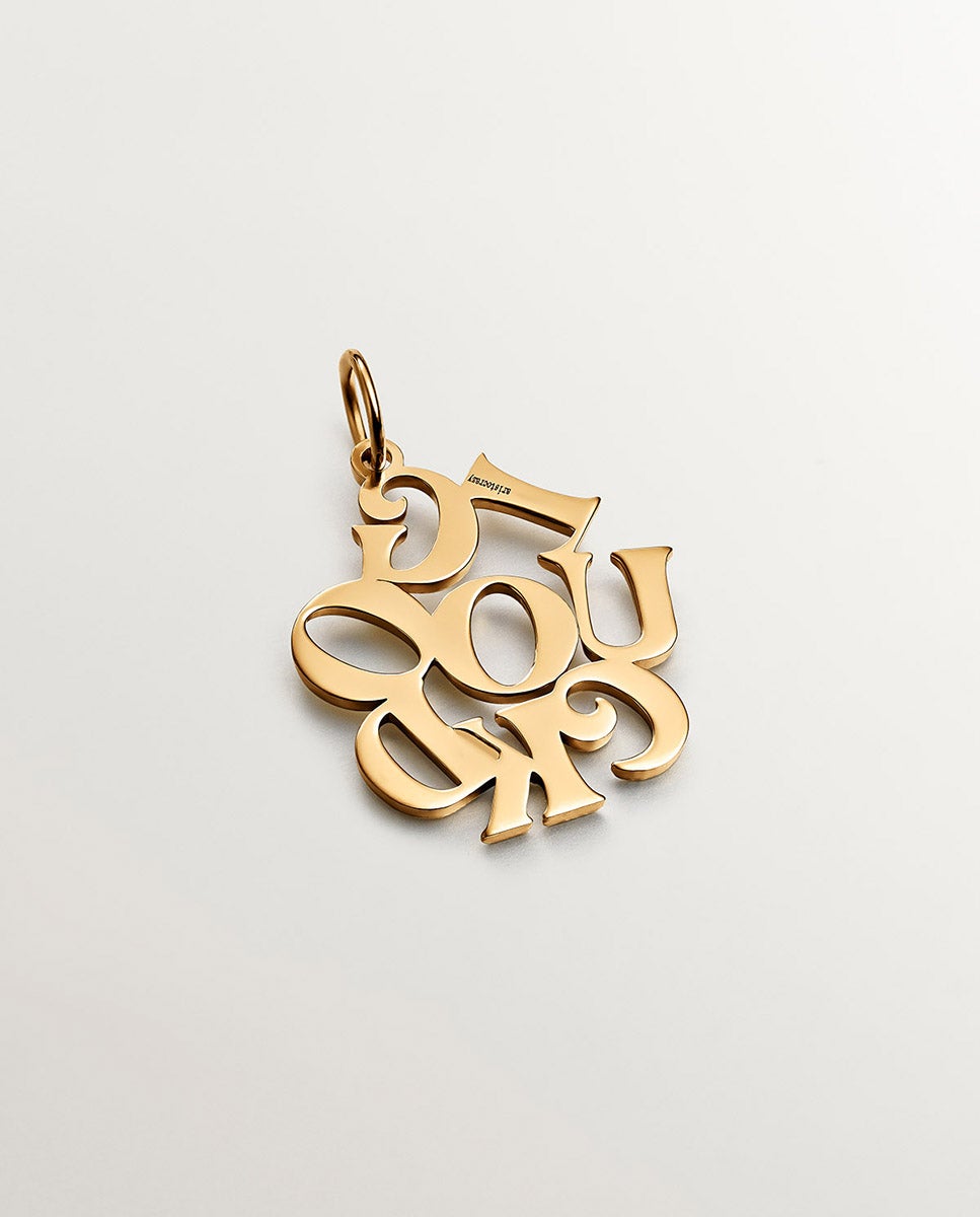 Charm de Prata 925 Banhada em Ouro Amarelo de 18k Good Luck Ouro-3