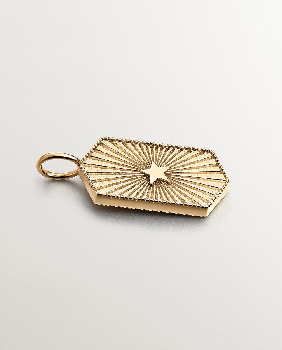 Charm de Prata 925 Banhada em Ouro Amarelo de 18k Fogo com Esmalte Rosa Ouro-3