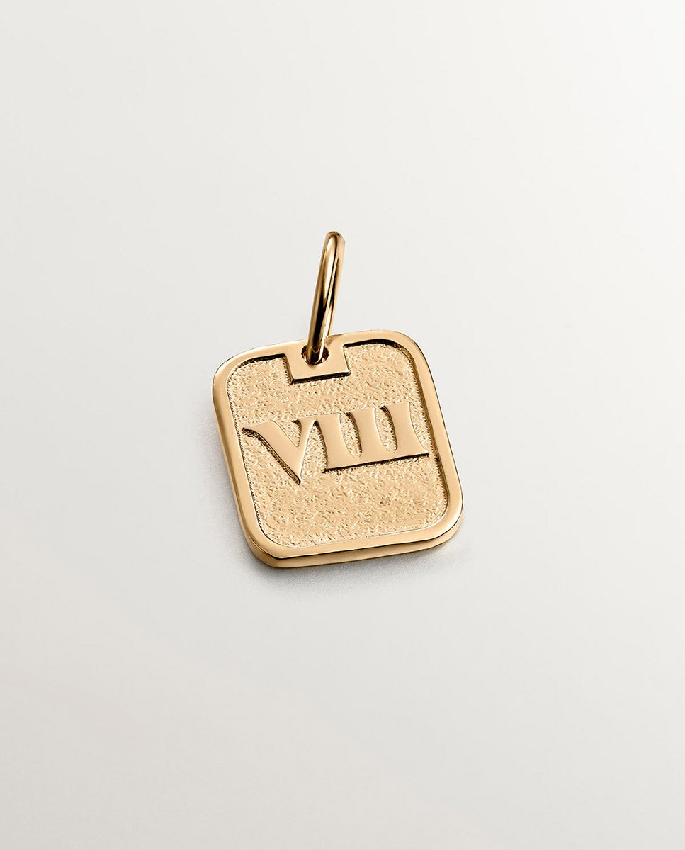 Charm de Prata 925 Banhada em Ouro Amarelo de 18k com Número 8 Ouro-1