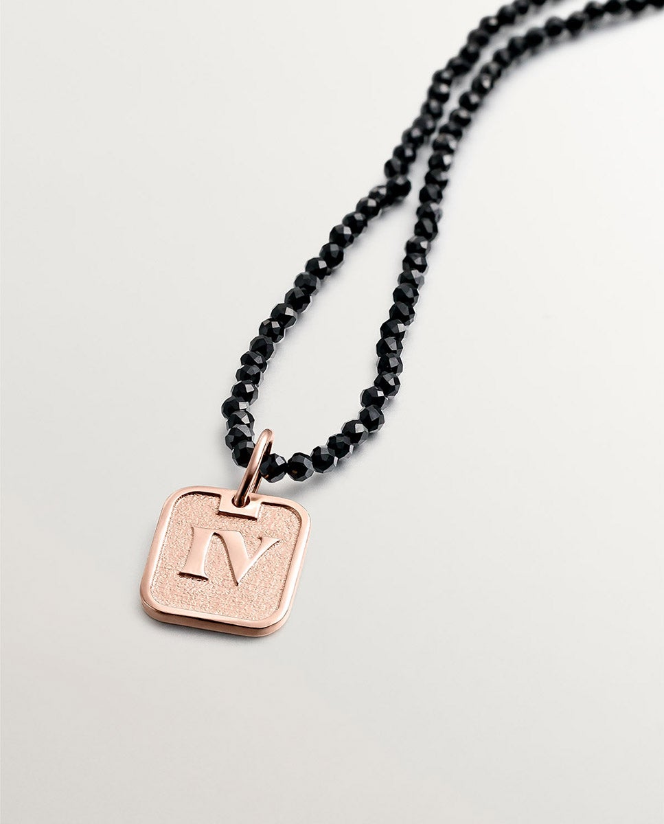 Charm de Prata 925 Banhada em Ouro Rosa de 18k com Número 4 Rosa-5