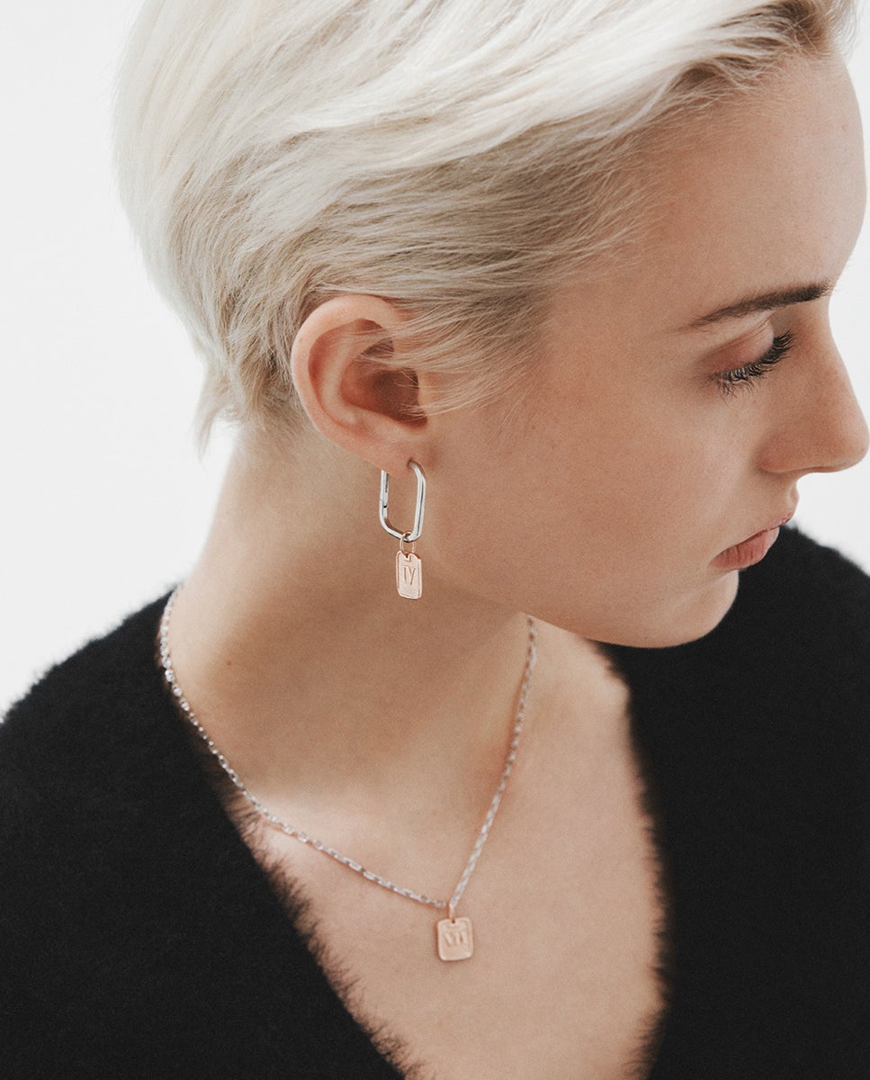 Charm de Prata 925 Banhada em Ouro Rosa de 18k com Número 4 Rosa-6