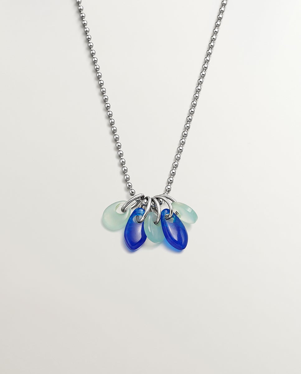 Colar de Prata 925 com Jade Azul Azul-1