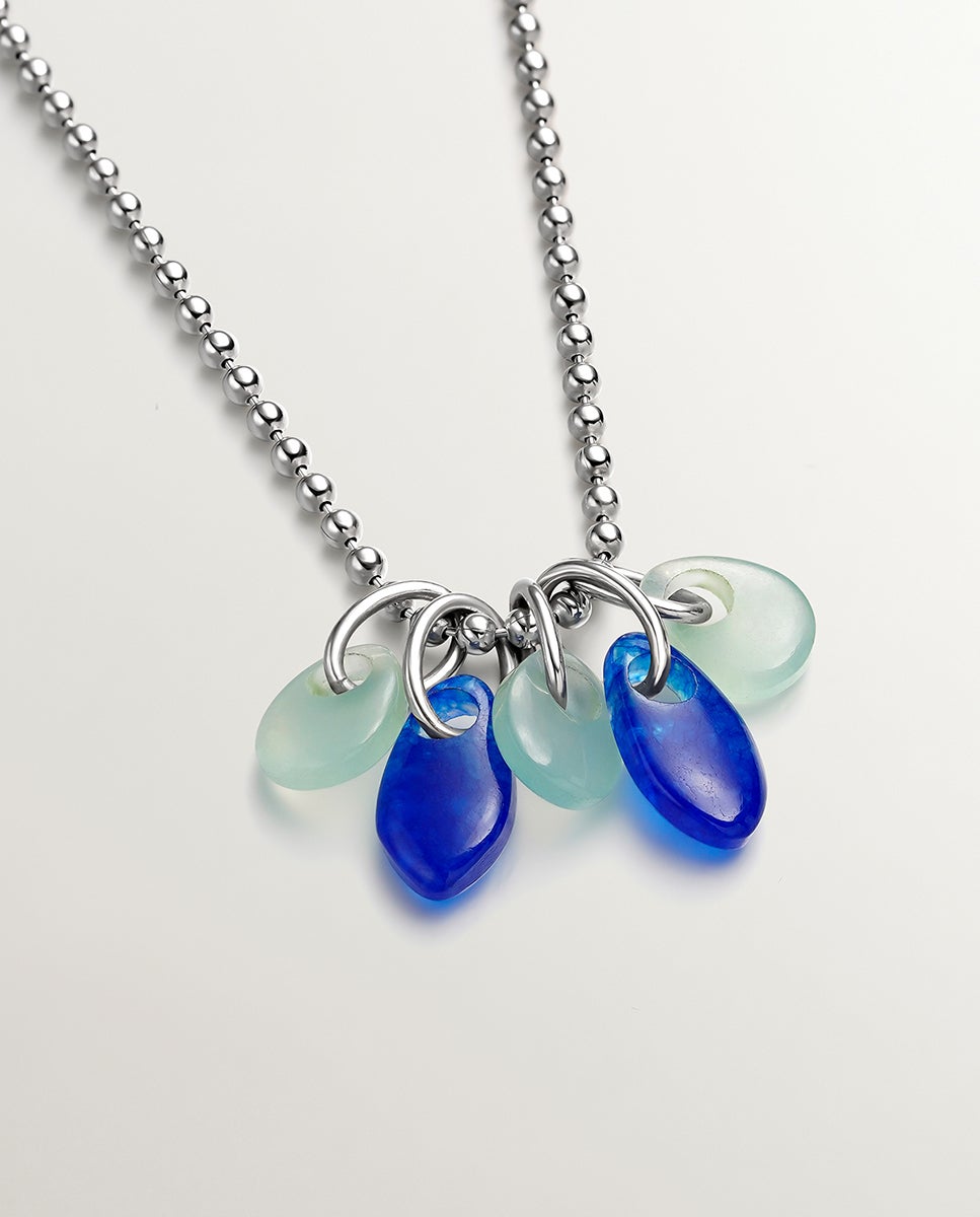Colar de Prata 925 com Jade Azul Azul-3