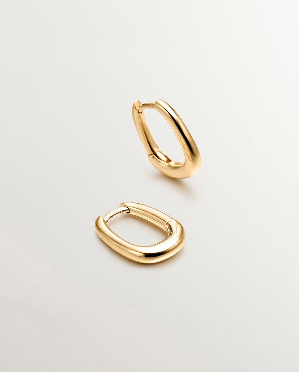 Brincos de Aro Grosso de Prata 925 Banhada em Ouro Amarelo de 18K Ouro-1