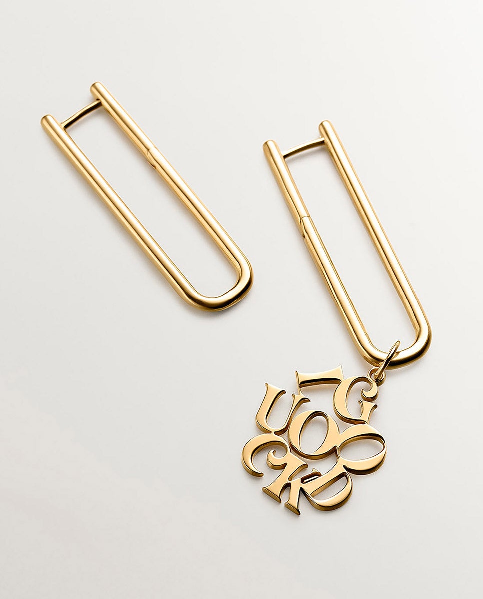 Brincos de Argola Extra Comprida de Prata 925 Banhada a Ouro Amarelo de 18k Ouro-6