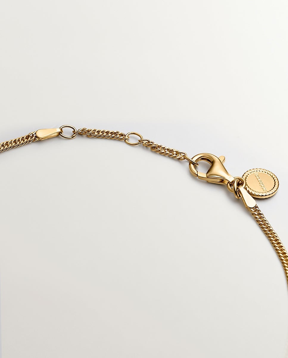 Pulseira Tornozeleira de Elos de Prata 925 Banhada a Ouro Amarelo de 18k Ouro-4