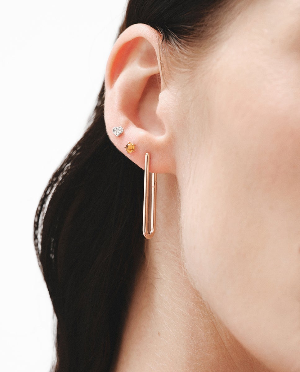 Brincos de Argola Extra Comprida de Prata 925 Banhada em Ouro Rosa de 18k Rosa-7