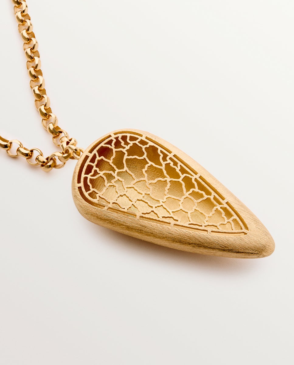 Pendente de Prata 925 Banhada em Ouro Amarelo de 18k com Textura Ouro-6