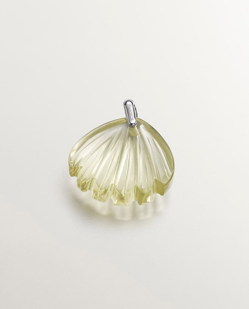 Charm de Prata 925 Banhada a Ouro Amarelo de 18k com Quartzo Limão e Topázios Brancos Verde-2