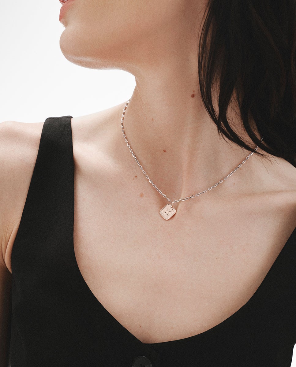 Charm de Prata 925 Banhada em Ouro Rosa de 18k com Número 1 Prata-2