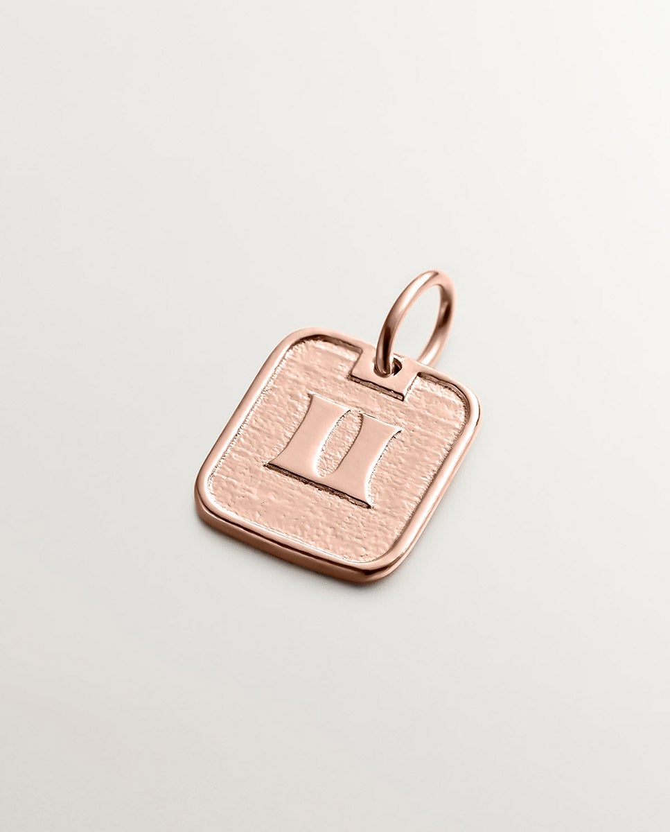 Charm de Prata 925 Banhada em Ouro Rosa de 18k com Número 2 Rosa-1