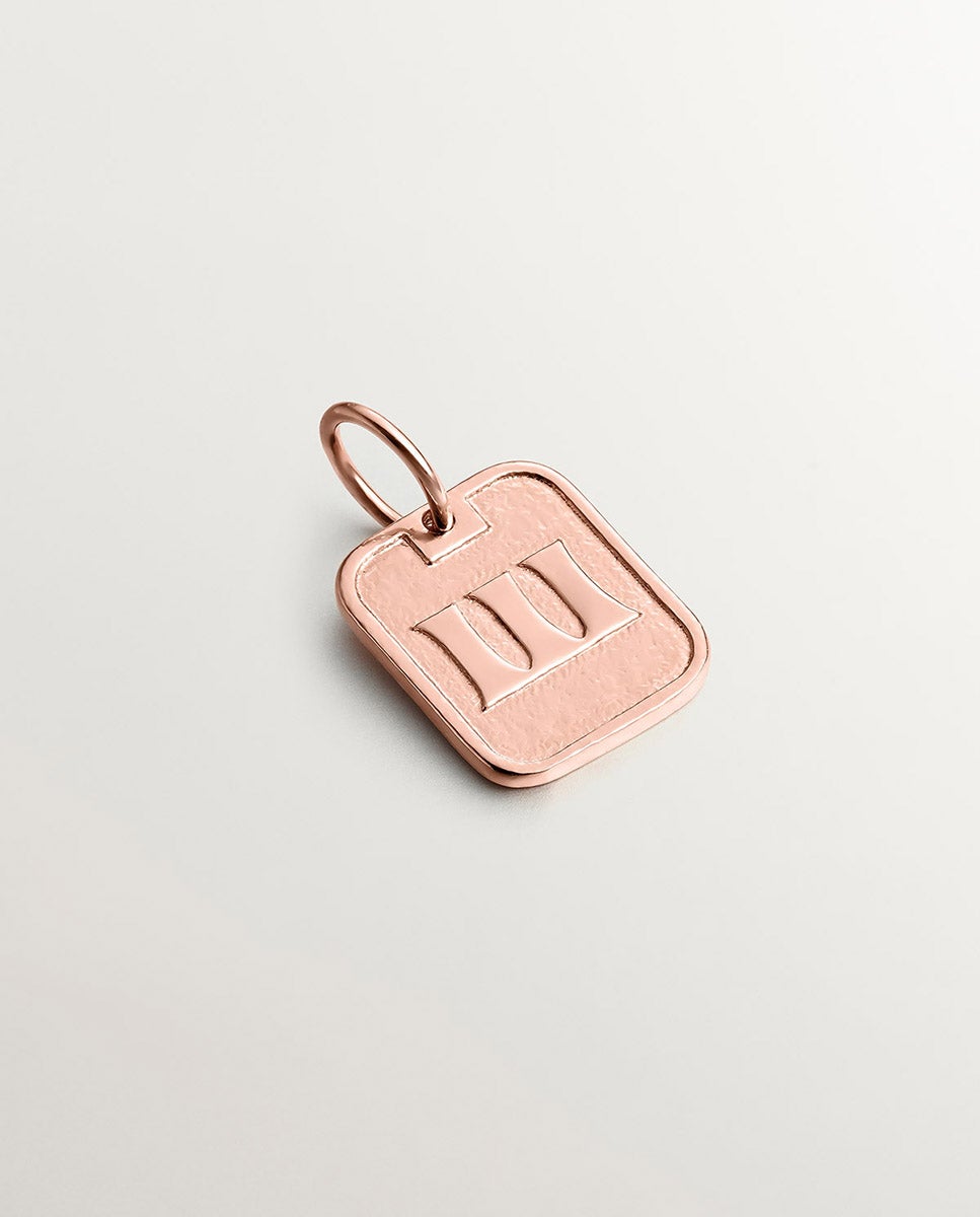 Charm de Prata 925 Banhada em Ouro Rosa de 18k com Número 3 Rosa-1