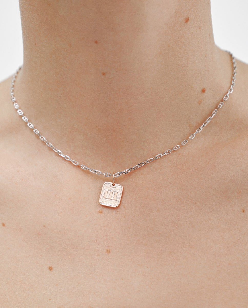 Charm de Prata 925 Banhada em Ouro Rosa de 18k com Número 3 Rosa-2