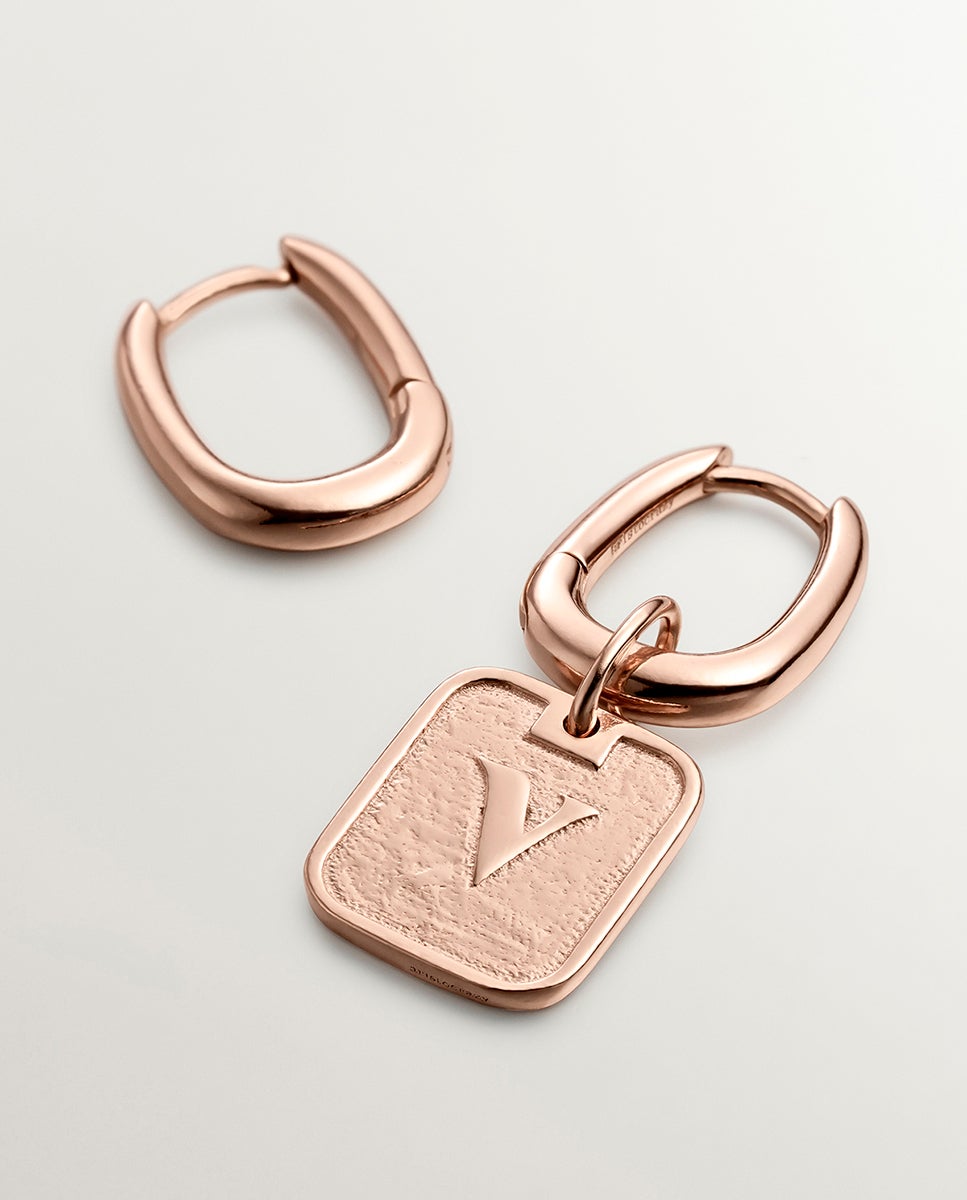 Charm de Prata 925 Banhada em Ouro Rosa de 18k com Número 5 Rosa-5